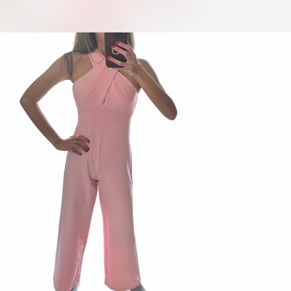 Pink halter jumpsuit